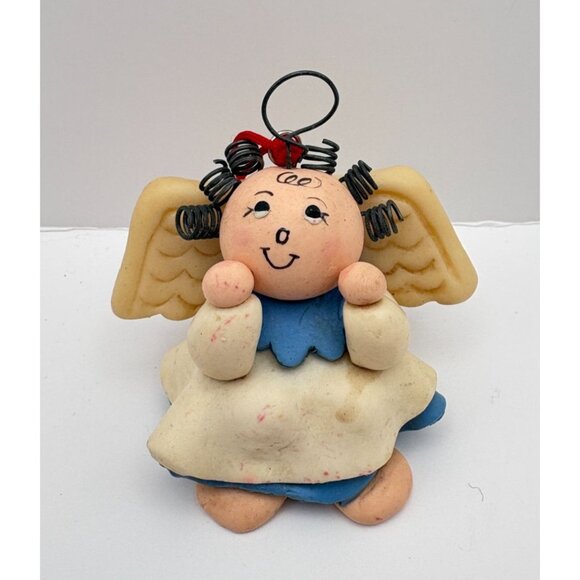 Clay Art Christmas Angel Ornament Dreamy Look Cute & Quirky - Picture 7 of 7